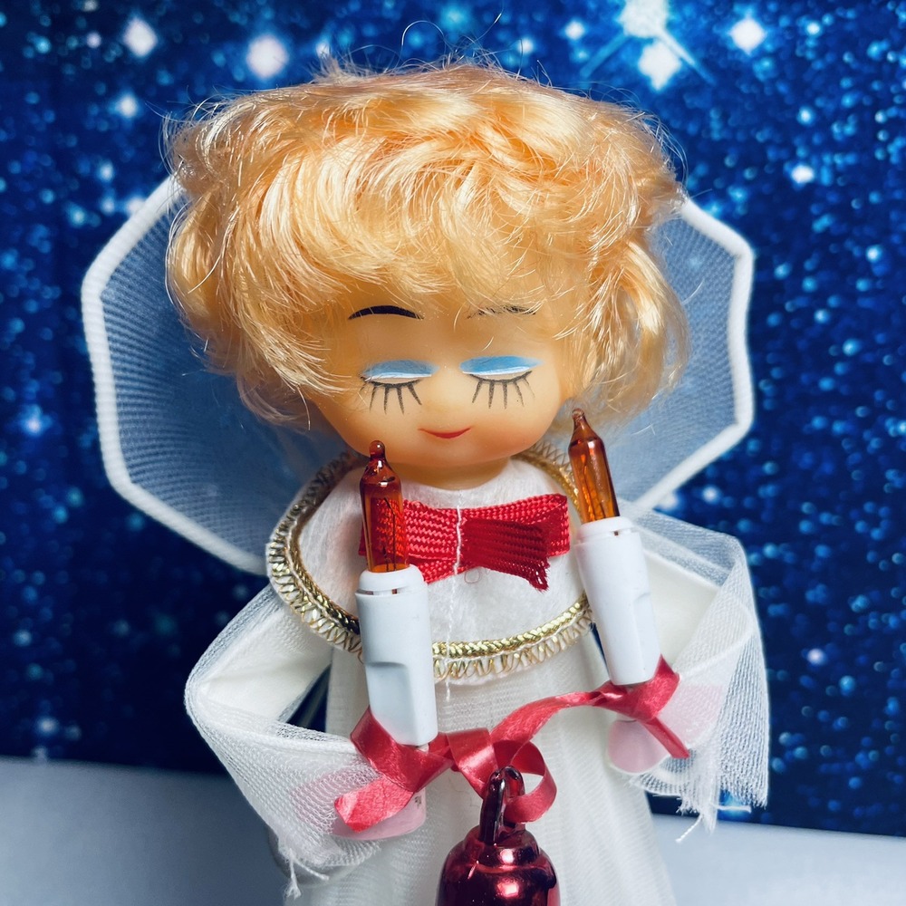 Vintage Angel Tree Topper With Bell Lighted No Box Christmas Walmart